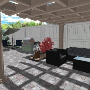 Mahoning county home landscape design with pergola