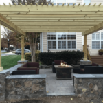 Natural Gas Fire Pit Stone Pavers Pergola